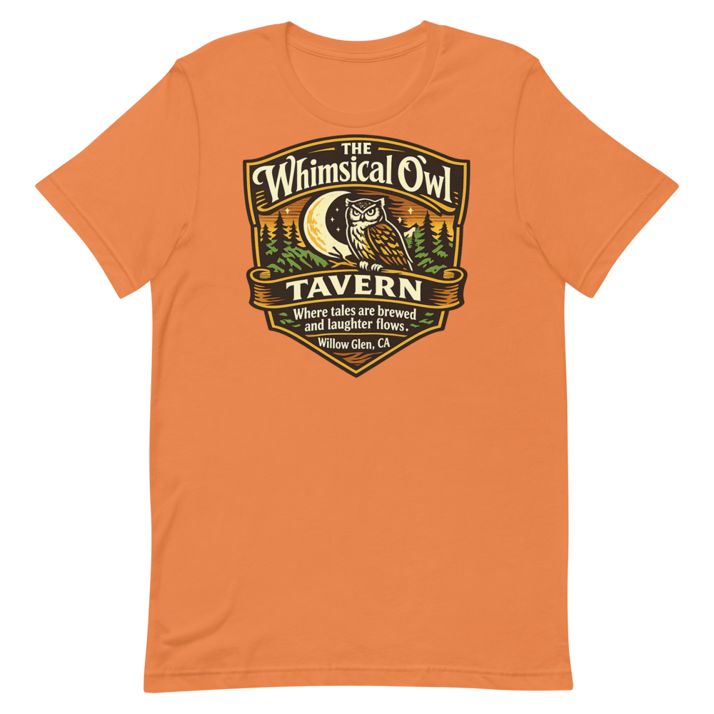 The Whimsical Owl Tavern shirt mockup 1