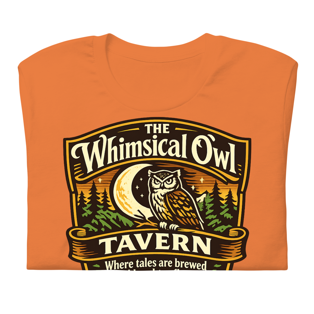 The Whimsical Owl Tavern shirt mockup 2