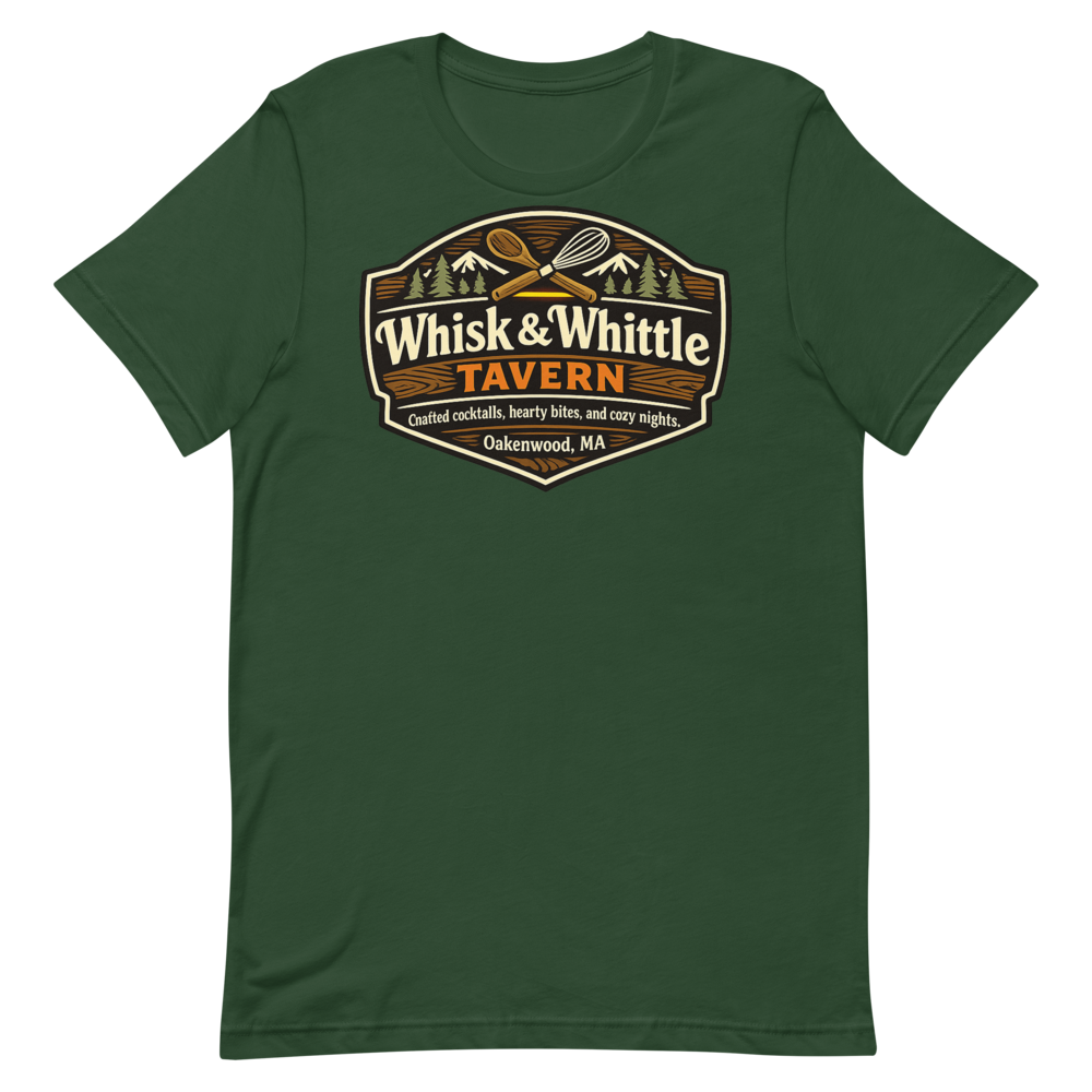 Whisk & Whittle Tavern shirt mockup 1