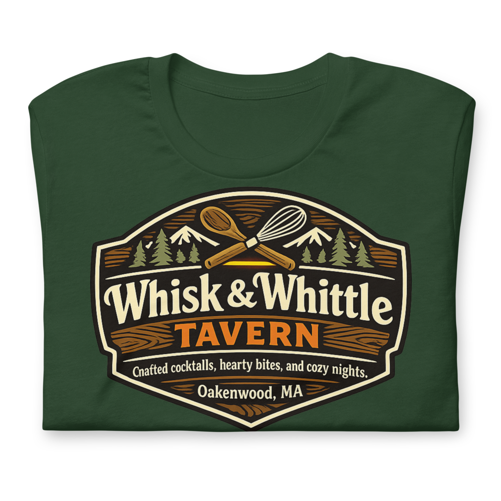 Whisk & Whittle Tavern shirt mockup 2