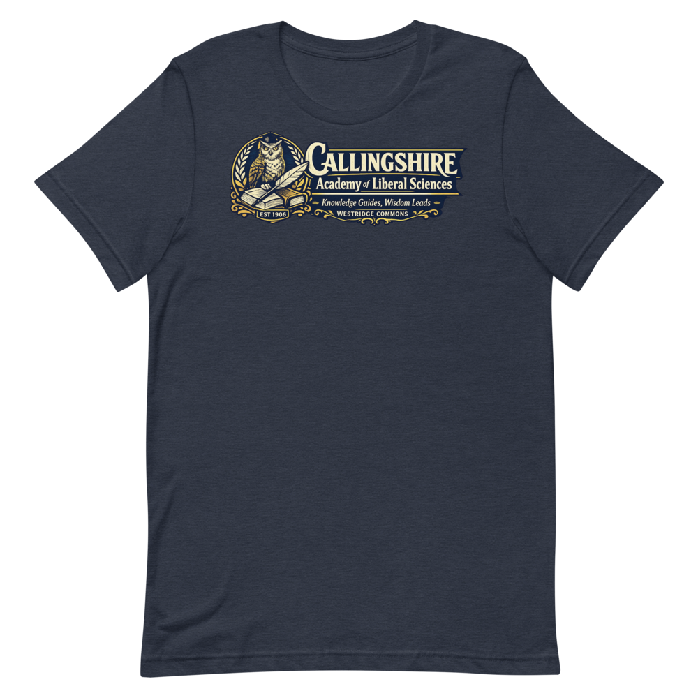 Callingshire Academy of Liberal Sciences shirt mockup 1