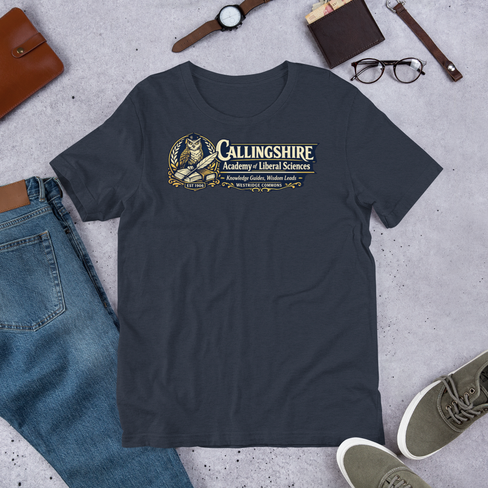 Callingshire Academy of Liberal Sciences shirt mockup 3