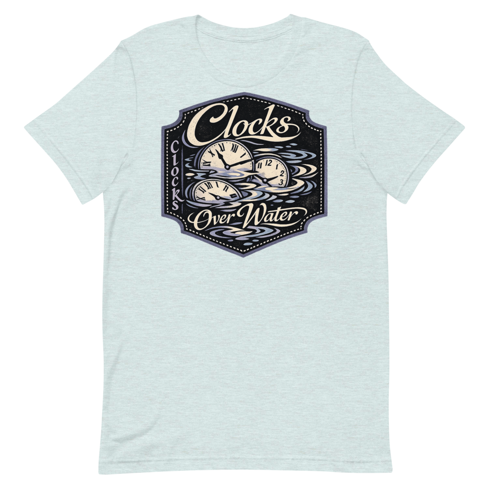 Clocks Over Water shirt mockup 1
