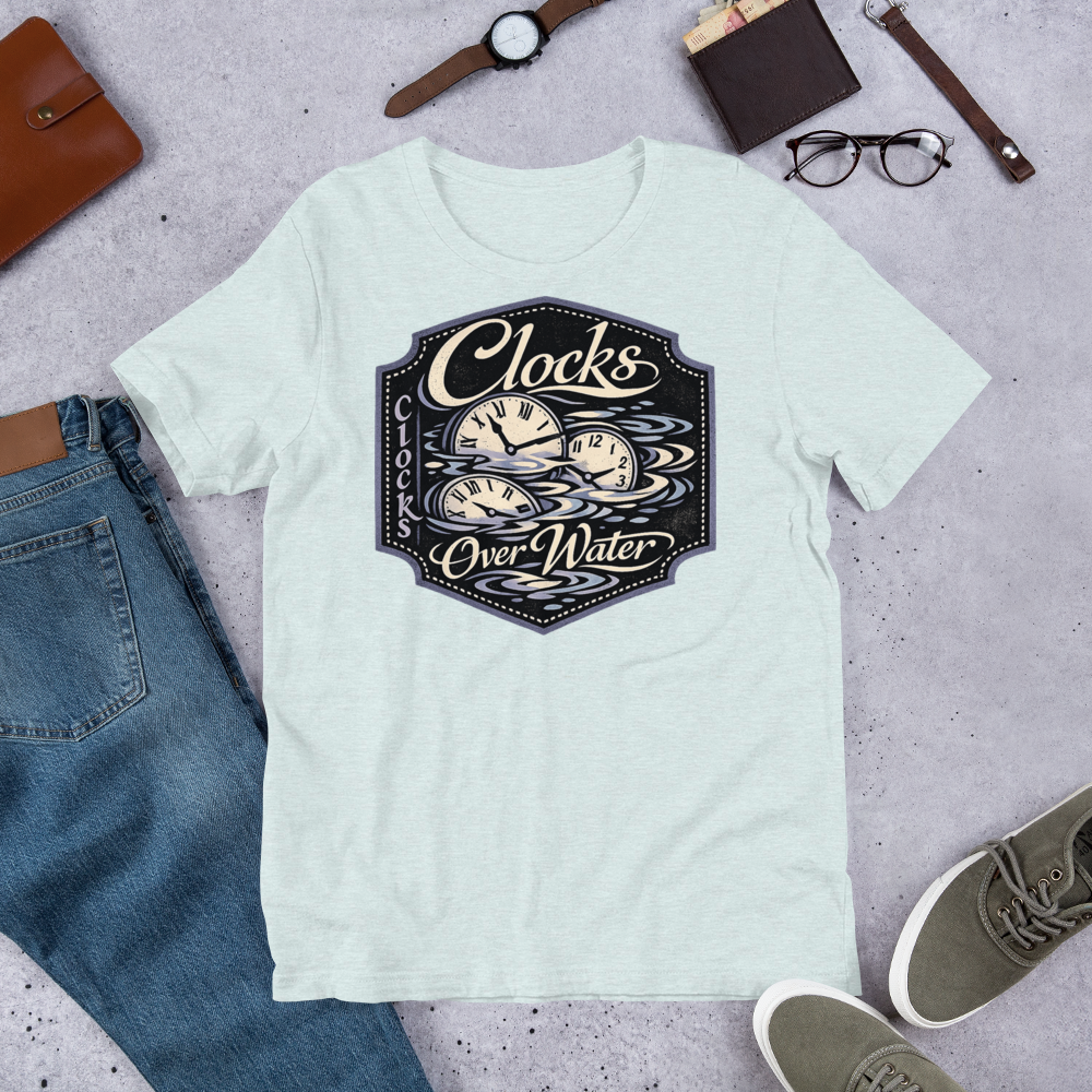 Clocks Over Water shirt mockup 3