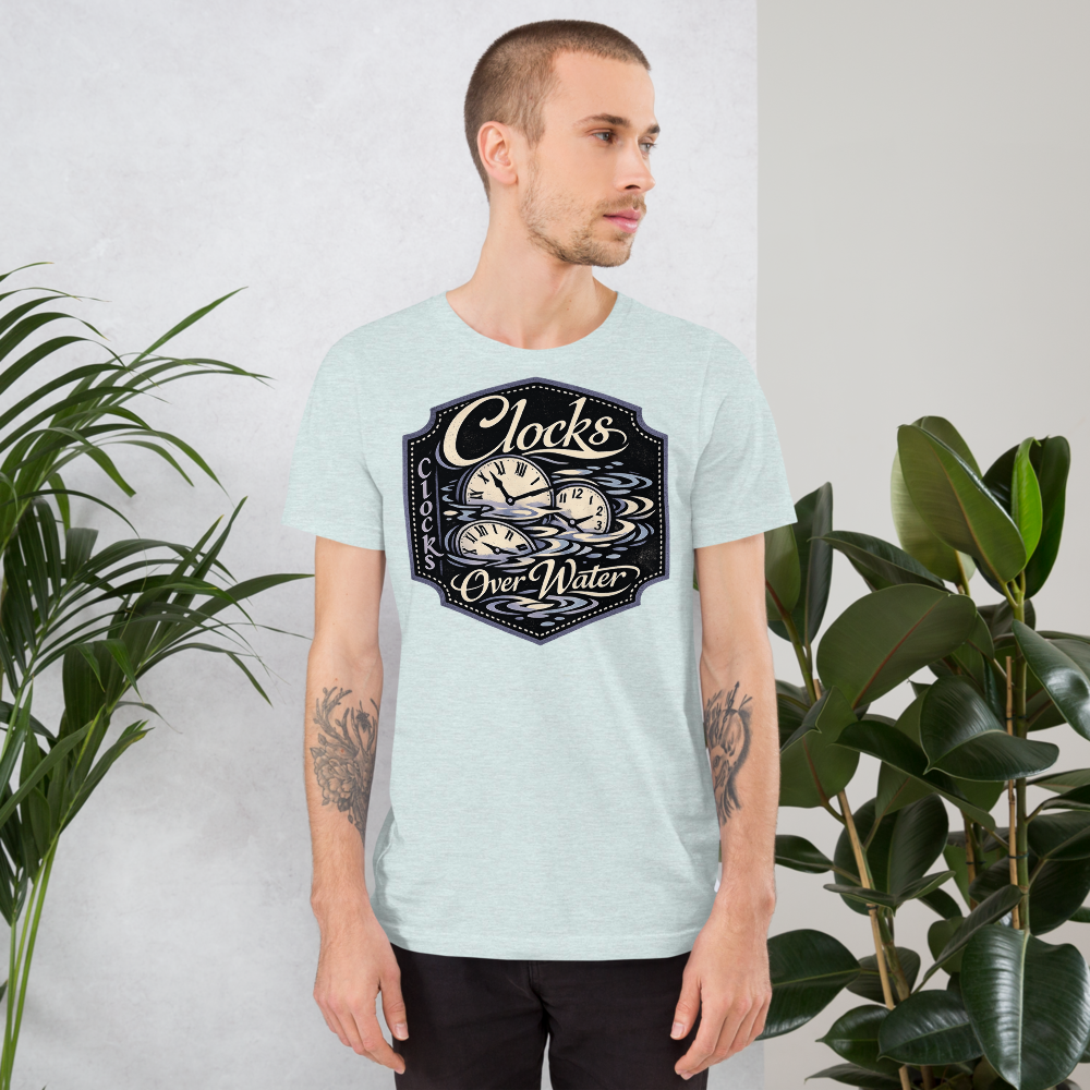Clocks Over Water shirt mockup 4
