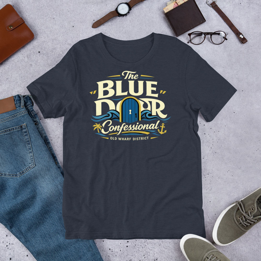 The Blue Door Confessional shirt mockup 3
