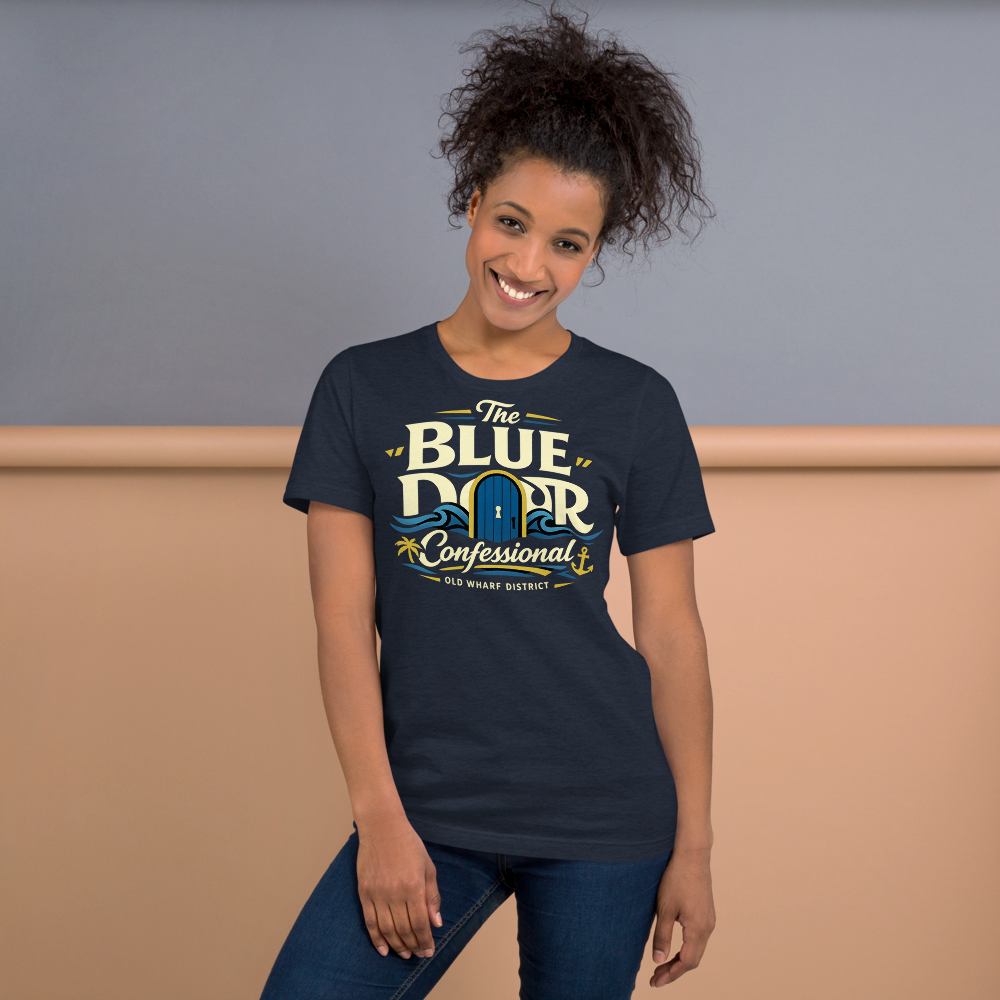 The Blue Door Confessional shirt mockup 4