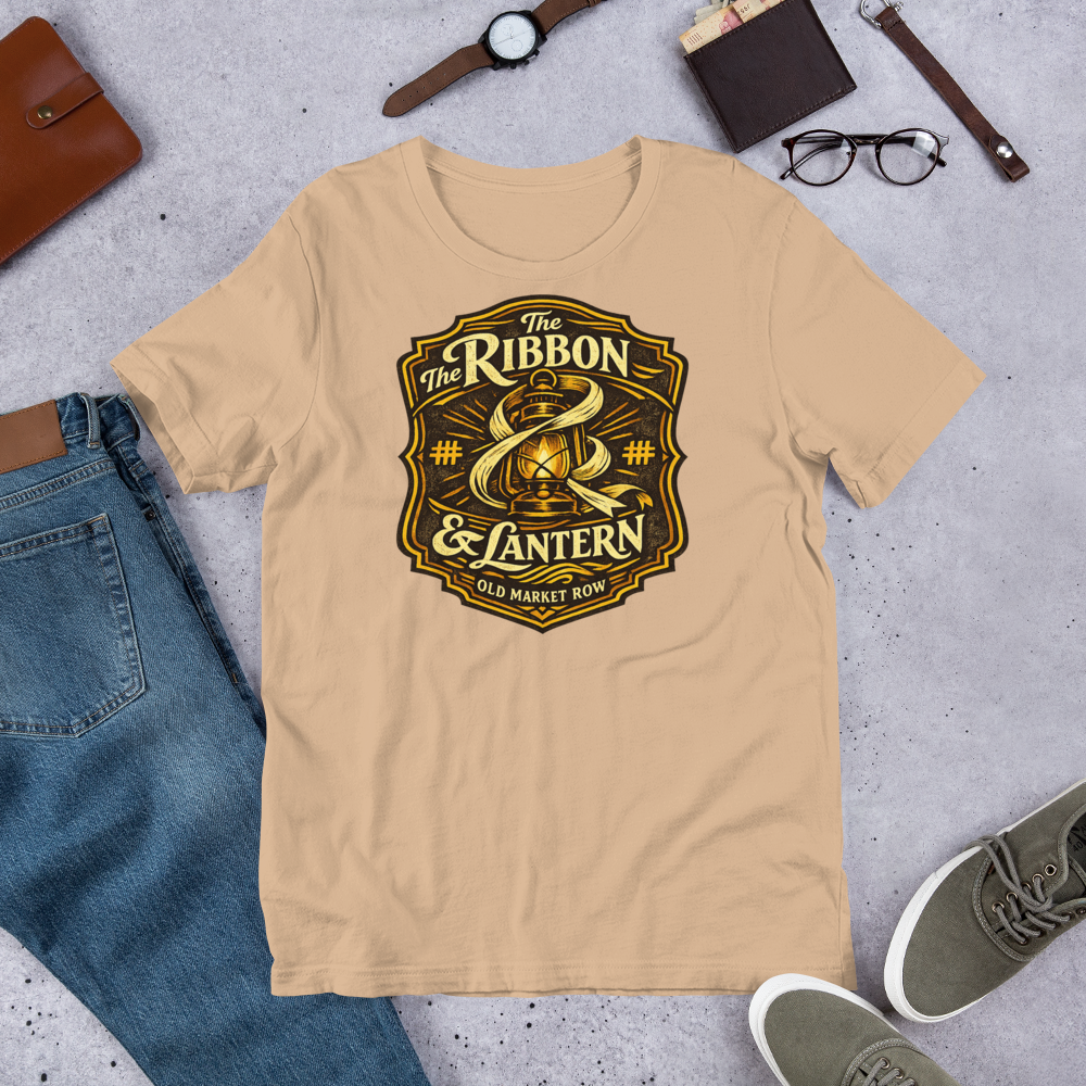 The Ribbon & Lantern shirt mockup 3